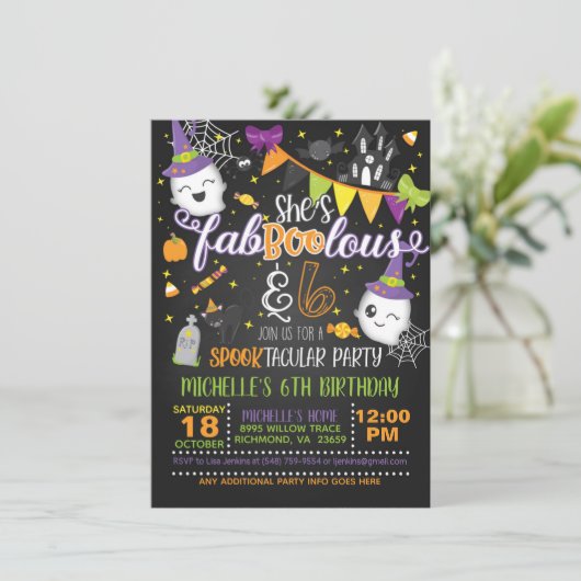 彼女のファブオラスと6つの誕生日招待状- Blk 招待状 (スタンド正面)