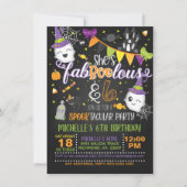 彼女のファブオラスと6つの誕生日招待状- Blk 招待状 (正面)