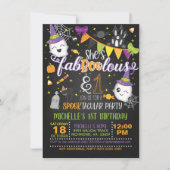 彼女のファブーとワン誕生日招待状- Blk 招待状 (正面)