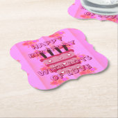 彼女のフェミニンアイディアのための美しい誕生日 ペーパーコースター (アングル)