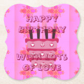 彼女のフェミニンアイディアのための美しい誕生日 ペーパーコースター (正面)