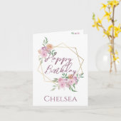 彼女のフェミニンフローラ誕生日カード カード (黄色い花)