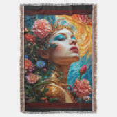 彼女のフローラはAIコンセプトアートを楽しむXzendor7 スローブランケット (正面縦)