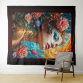 彼女のフローラはAIコンセプトアートを楽しむXzendor7 タペストリー (インサイチュ(横))