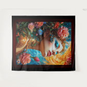 彼女のフローラはAIコンセプトアートを楽しむXzendor7 タペストリー (正面(横))