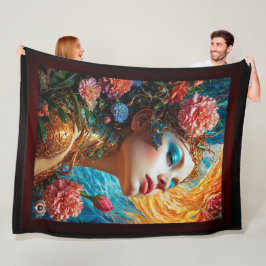 彼女のフローラはAIコンセプトアートを楽しむXzendor7 フリースブランケット