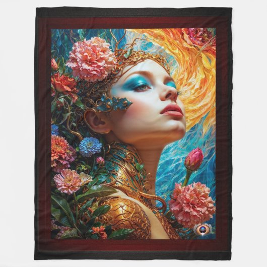 彼女のフローラはAIコンセプトアートを楽しむXzendor7 フリースブランケット (正面)