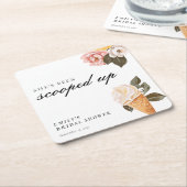 彼女のブライダルシャワーが計画された スクエアペーパーコースター (アングル)