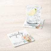 彼女のブライダルシャワーが計画された スクエアペーパーコースター (インサイチュ)