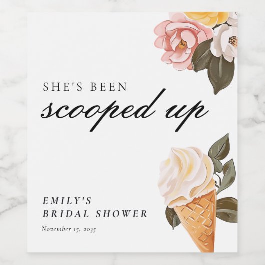 彼女のブライダルシャワーが計画された ワインラベル (シングルラベル)