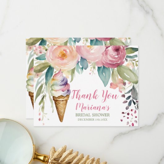 『彼女のブライダルシャワーを楽しみにして』サンキューレター サンキューカード (正面/裏面インサイチュ)