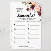 彼女のブライダルシャワー英語のゲスペインのーム (正面/裏面)