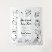 彼女のブーを見つけた ブライダルシャワーのウェルカムサイン タペストリー (正面)