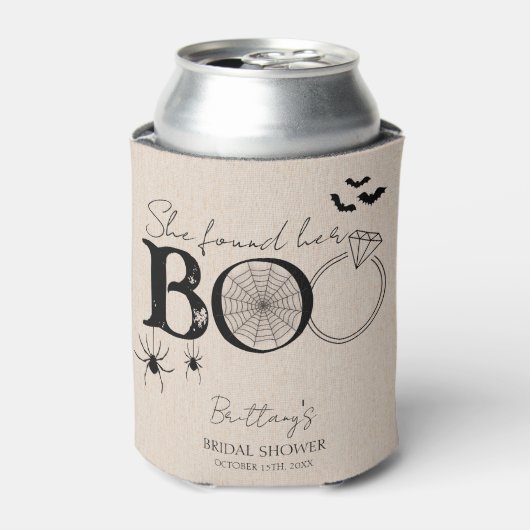 彼女のブーを見つけた ルスティック ハロウィン ブライダルシャワー 缶クーラー (缶正面)
