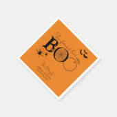 彼女のブーを見つけた ルージュ ハロウィン ブライダルシャワー スタンダードカクテルナプキン (角)