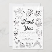 彼女のブーゴースト フローラル ブライダルシャワー サンキューカード (正面)