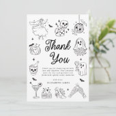 彼女のブーゴースト フローラル ブライダルシャワー サンキューカード (スタンド正面)