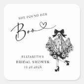 彼女のブーゴースト フローラル ブライダルシャワー スクエアシール (正面)