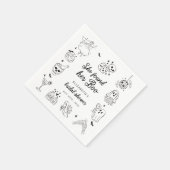 彼女のブーゴースト フローラル ブライダルシャワー スタンダードカクテルナプキン (角)