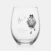 彼女のブーゴースト フローラル ブライダルシャワー ステムなしワイングラス (正面)