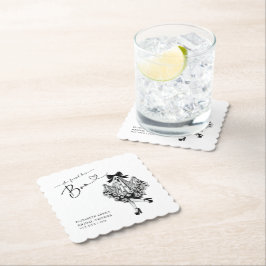 彼女のブーゴースト フローラル ブライダルシャワー ペーパーコースター