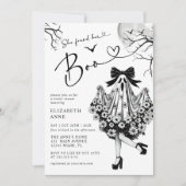 彼女のブーゴースト フローラル ブライダルシャワー 招待状 (正面)