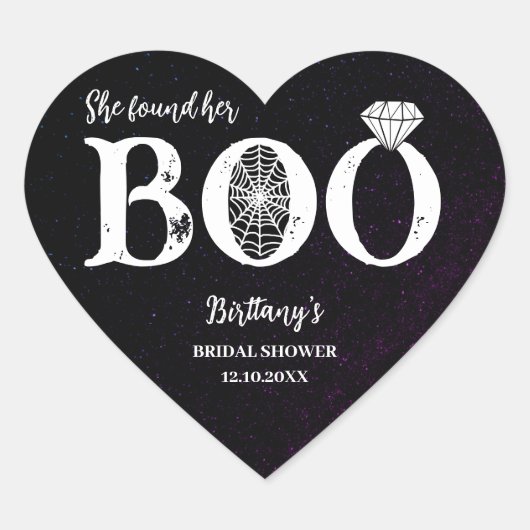 彼女のブーブラックハロウィンウェディングシャワー ハートシール (正面)
