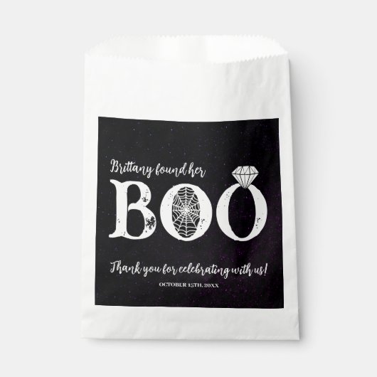 彼女のブーブラックハロウィンウェディングシャワー フェイバーバッグ (正面)