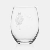 彼女のブー ゴースト フローラル ブライダルシャワー ステムなしワイングラス (裏面)