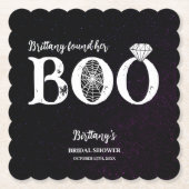 彼女のブー ブラックハロウィン ブライダルシャワー ペーパーコースター (正面)