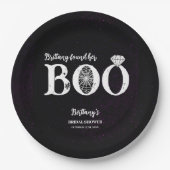 彼女のブー ブラックハロウィン ブライダルシャワー ペーパープレート (正面)