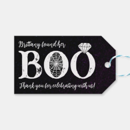 彼女のブー ブラック ハロウィン ウェディング シャワー ギフトタグ