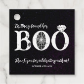 彼女のブー ブラック ハロウィン ウェディング シャワー フェイバータグ (正面)