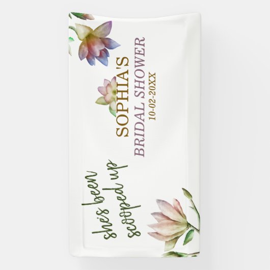 『彼女のプランがおさえられた』ブライダルシャワーのお知らせ 横断幕 (縦)