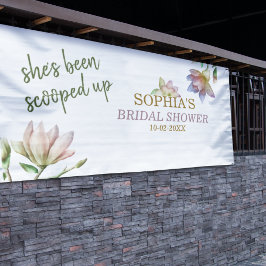 『彼女のプランがおさえられた』ブライダルシャワーのお知らせ 横断幕