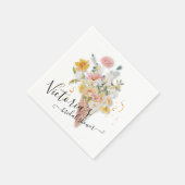 『彼女のプランがおさえられた』 ブーケ ブライズシャワー スタンダードカクテルナプキン (角)