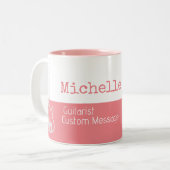 彼女のプロフェッショナル（ギタリスト）ハーフピンク半白 ツートーンマグカップ (正面左)