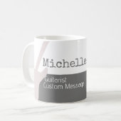 彼女のプロフェッショナル（ギタリスト）半灰色の半白 コーヒーマグカップ (正面左)
