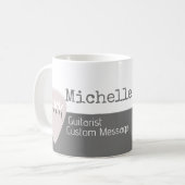 彼女のプロフェッショナル（ギタリスト）半灰色の半白 コーヒーマグカップ (正面左)