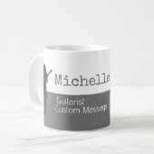 彼女のプロフェッショナル(ギタリスト)半灰色の半白 コーヒーマグカップ (正面左)