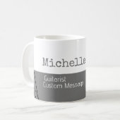 彼女のプロフェッショナル（ギタリスト）半灰色の半白 コーヒーマグカップ (正面左)