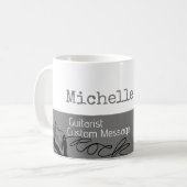 彼女のプロフェッショナル（ギタリスト）半灰色の半白 コーヒーマグカップ (正面左)