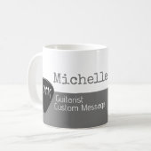 彼女のプロフェッショナル(ギタリスト)半灰色の半白 コーヒーマグカップ (正面左)