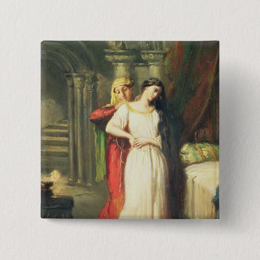 彼女のベッドに退職するDesdemona 1849年 缶バッジ (正面)