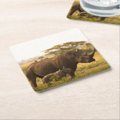 彼女のベビーとサイ スクエアペーパーコースター (アングル)