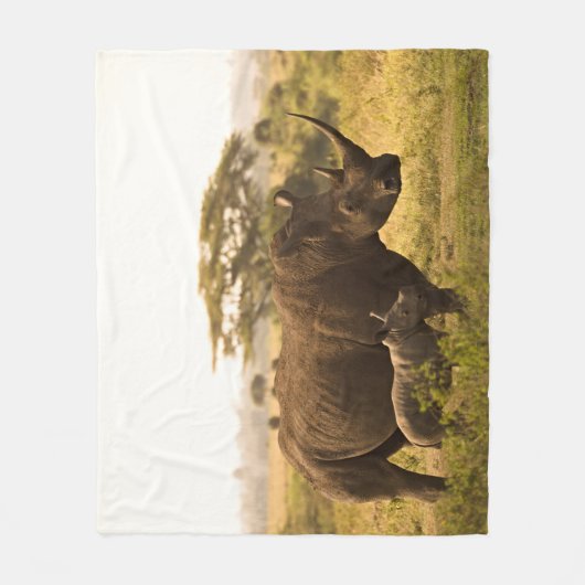 彼女のベビーとサイ フリースブランケット (正面)