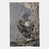 彼女のベビーとハゲ・イーグル キッチンタオル (縦)