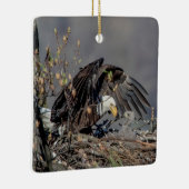 彼女のベビーとハゲ・イーグル セラミックオーナメント (右)