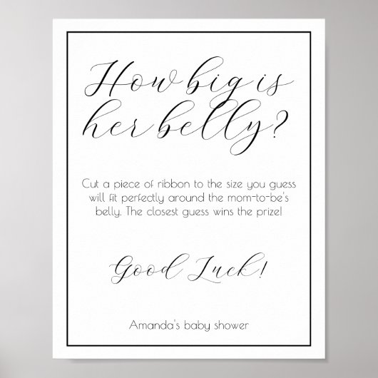 彼女のベリーミニマリスト赤ちゃんシャワーゲームの大きさ ポスター (正面)