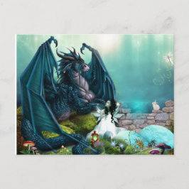 彼女のペットファンタジードラゴンと妖精 ポストカード
